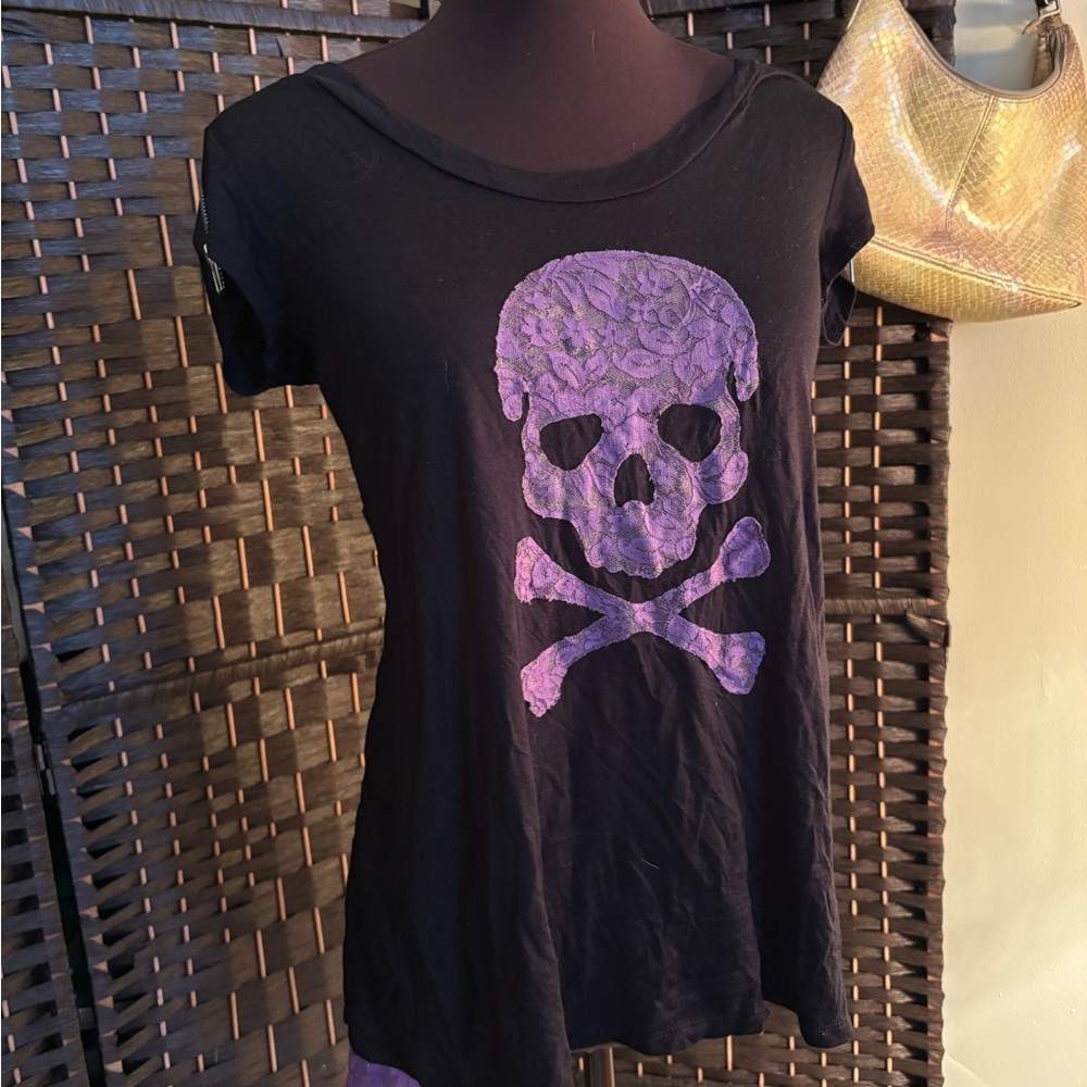 Y2K PUNK Sweet Love Violet and Ebony Lace Tee